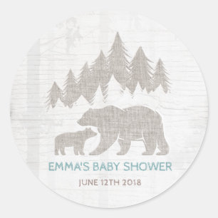 Bear Baby Shower Favour Tag Sticker Seal Adventure