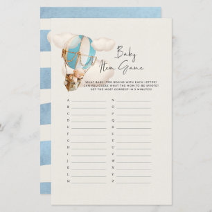 Bear Baby Shower Game - Baby Item Game