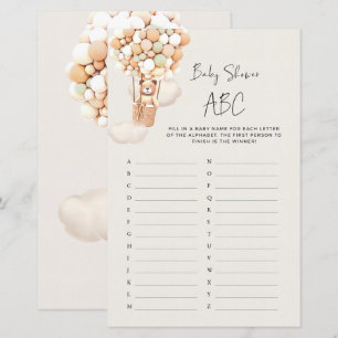 Bear Baby Shower Game - Baby Shower ABC