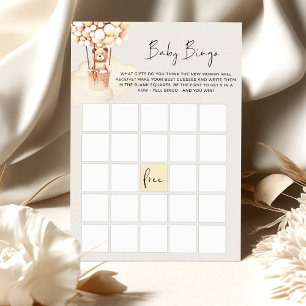 Bear Baby Shower Game BINGO