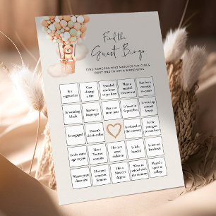Bear Baby Shower Game - Find The Guest Bingo