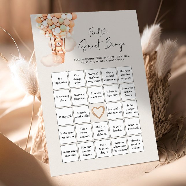 Bear Baby Shower Game - Find The Guest Bingo (Creator Uploaded)
