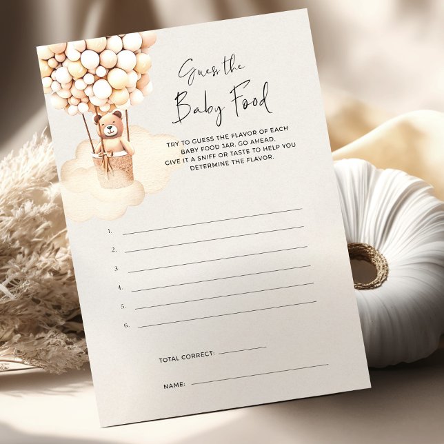 Bear Baby Shower Game Guess Baby Food (Creator Uploaded)