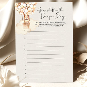 Bear Baby Shower Game Guess Diaper Bag