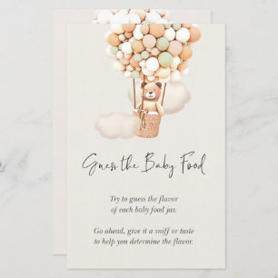 Bear Baby Shower Game - Guess The Baby Food