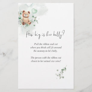 Bear Baby Shower Game - How Big Is Her Belly?