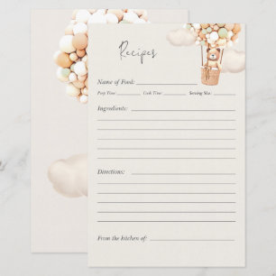 Bear Baby Shower Game - Recipes