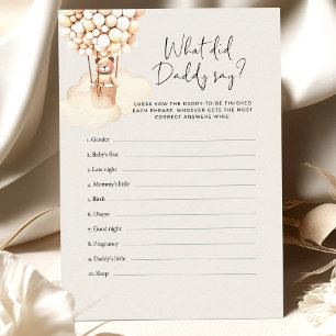 Bear Baby Shower Game What Did Daddy Say