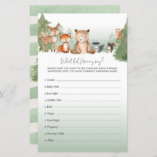 Bear Baby Shower Game What Did Mummy Say?