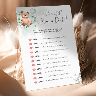 Bear Baby Shower Game - Who Said It