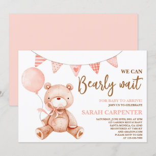 Bear Baby Shower Girl Invitation