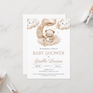 Bear Baby Shower Girl Spanish Invitation