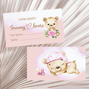 Bear baby shower guess how many gummy bears enclosure card
