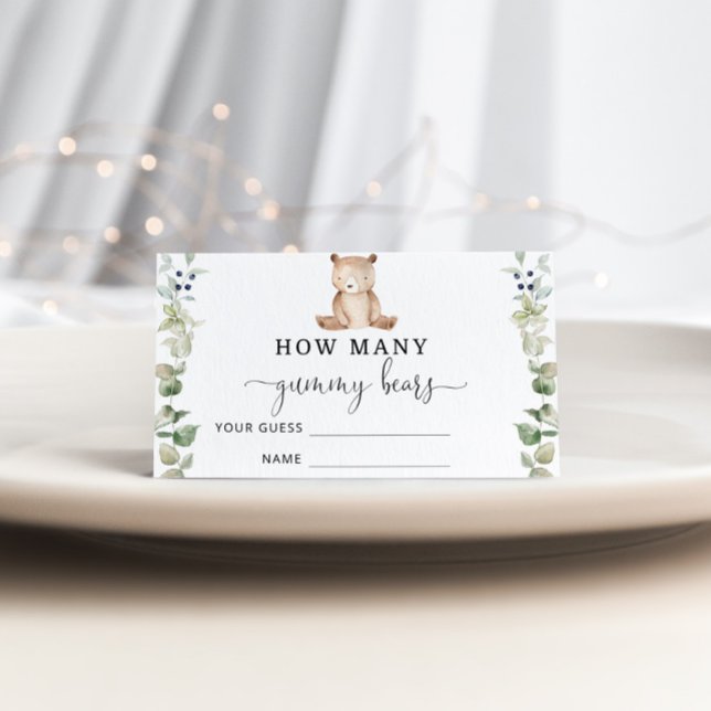 Bear baby shower guess how many gummy bears enclosure card (Creator Uploaded)