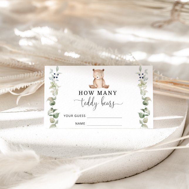 Bear baby shower guess how many teddy bears enclosure card (Creator Uploaded)