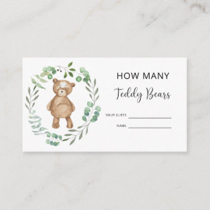 Bear baby shower guess how many teddy bears enclosure card