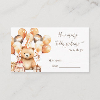 Bear baby shower guess how many teddy grahams enclosure card