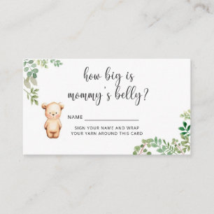 Bear baby shower how big is mummy's belly enclosure card