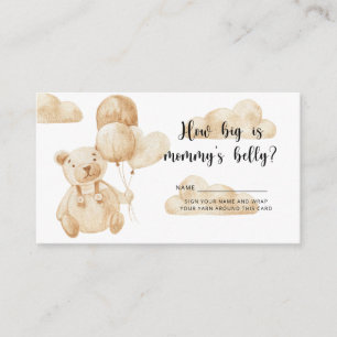 Bear baby shower how big is mummy's belly enclosure card