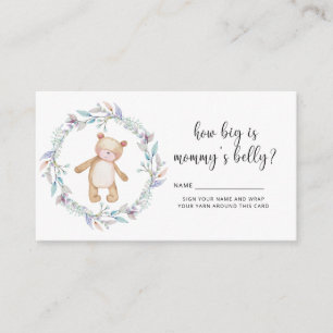 Bear baby shower how big is mummy's belly enclosure card