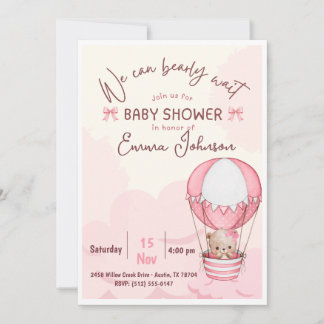 Bear baby shower invitation