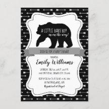 Bear baby shower invitation for boys