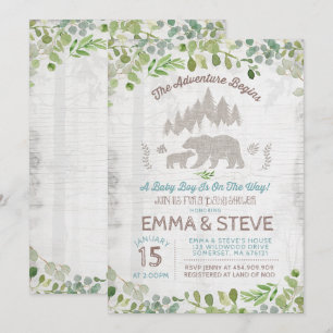 Bear Baby Shower Invitation The Adventure Begins