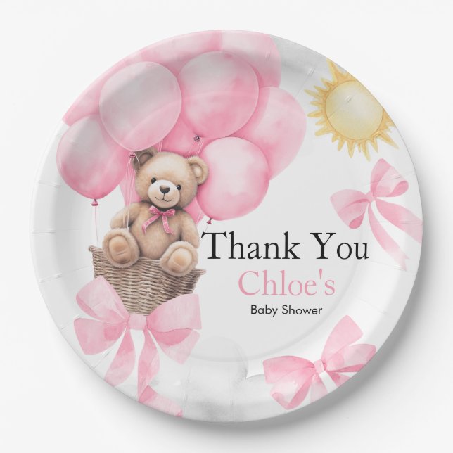 Bear Baby Shower  Paper Plate (Front)