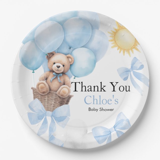 Bear Baby Shower  Paper Plate (Front)