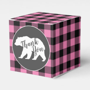 Bear Baby Shower Pink Favour Box