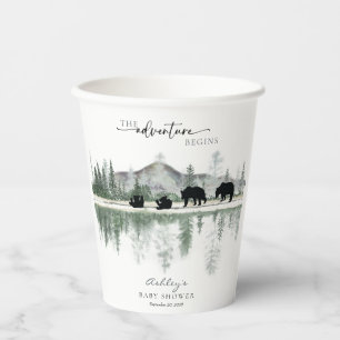 Bear Baby Shower   Rustic Mountains  Paper Cups