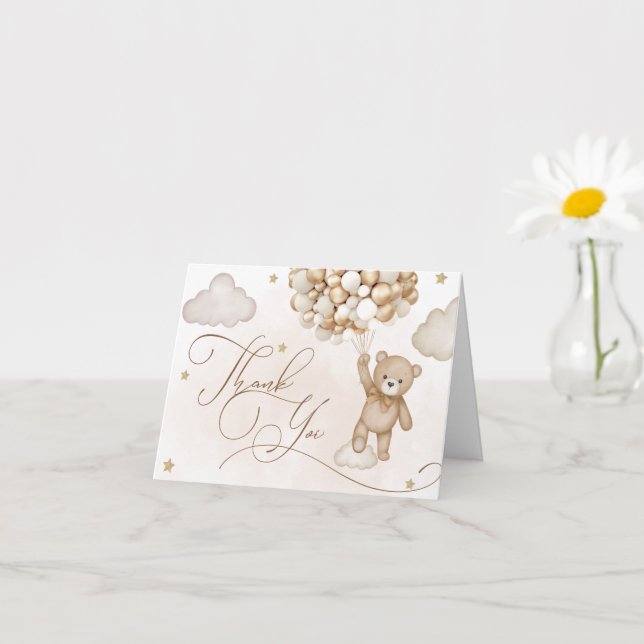 Bear  Baby Shower Thank You Card (Small Plant)