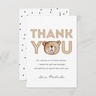 Bear Baby Shower Thank You Card   Bear Baby