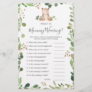 Bear Baby Shower What is Mummy Wearing