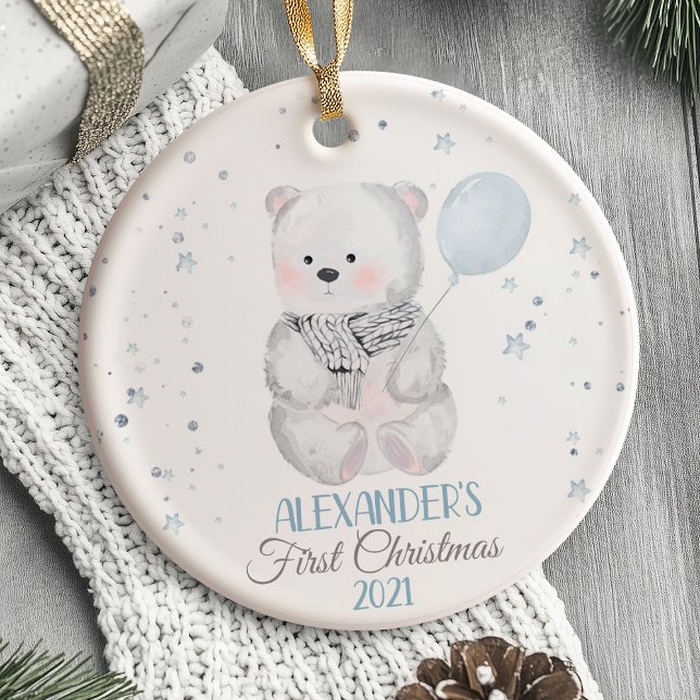 Bear Baby's First Christmas Ornament woodland (Baby's First Christmas Ornament bear)