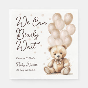 Bear Balloon Baby Shower  Napkin