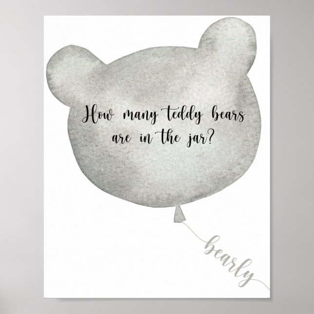 Bear Balloon guess how many teddy bears  poster (Front)