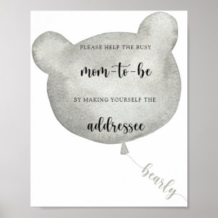 Bear Balloon Help the Busy Mum-to-Be Poster
