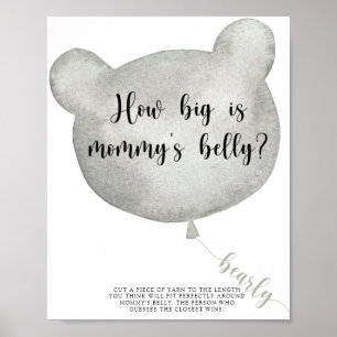 Bear Balloon How big is mummy's belly game Poster