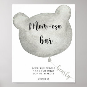 Bear Balloon \ Mum-osa bar  Poster