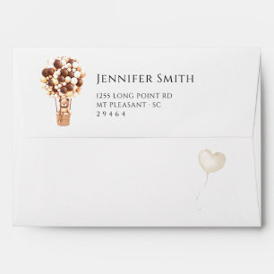 Bear Balloons Baby Shower Envelope