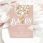 Bear Balloons Bearly Wait Baby Girl Shower Invitation<br><div class="desc">A little bear is on the way? Of course you’ll celebrate! This Bear Balloons " We Can Bearly Wait" design help you plan a great Baby Girl Shower!</div>