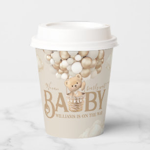 Bear Balloons Bearly Wait Baby Shower Paper Cups