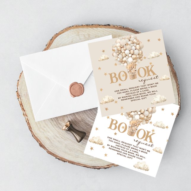 Bear Balloons Book Request White Gold Enclosure Card (Creator Uploaded)