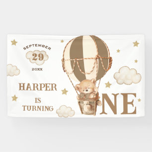 Bear Balloons boy girl 1st Birthday Banner