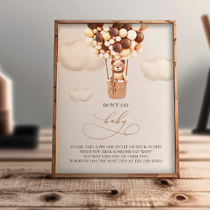 Bear Balloons - Don't say BABY - Sign