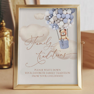 Bear Balloons Favourite Family Traditions Sign