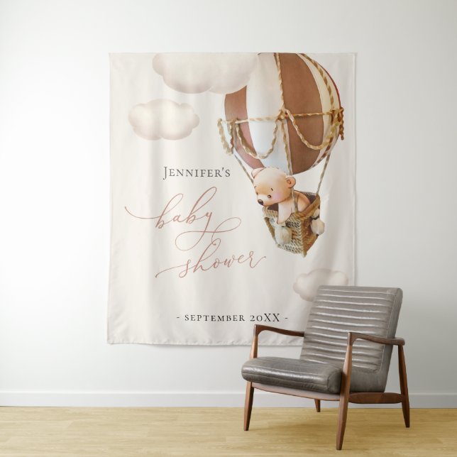 Bear Balloons Gender Neutral Tapestry (In Situ)