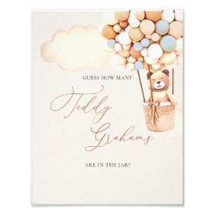 Bear Balloons Guess How Many Grahams - Sign