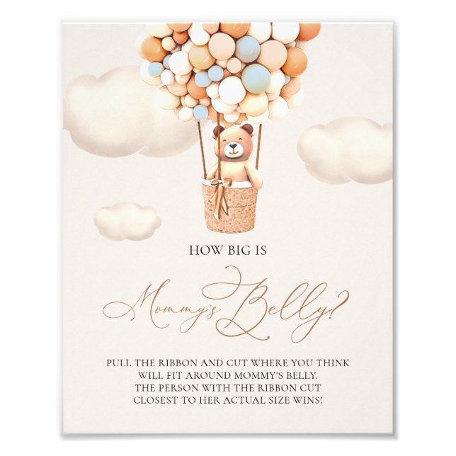 Bear Balloons - How big is Mummy's Belly - Sign (Front)